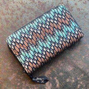 Vera Bradley Sierra Stream Pattern (Retired) Zip Around Large Wallet